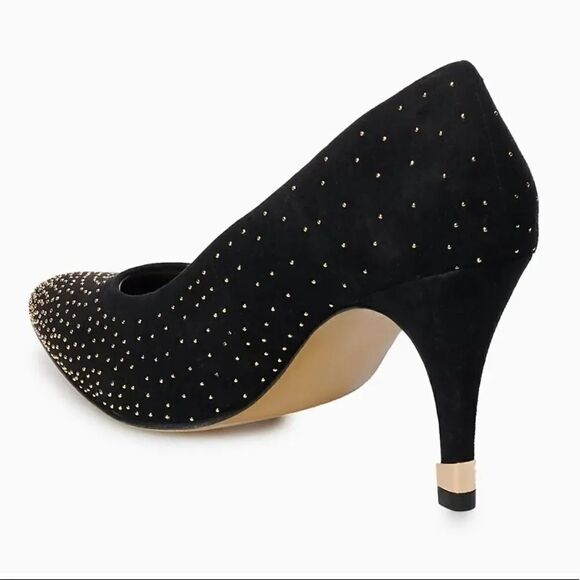 Apt. 9 Hour Hand Black with Gold Stone Studs High Heels Size 7.5 - Picture 2 of 13
